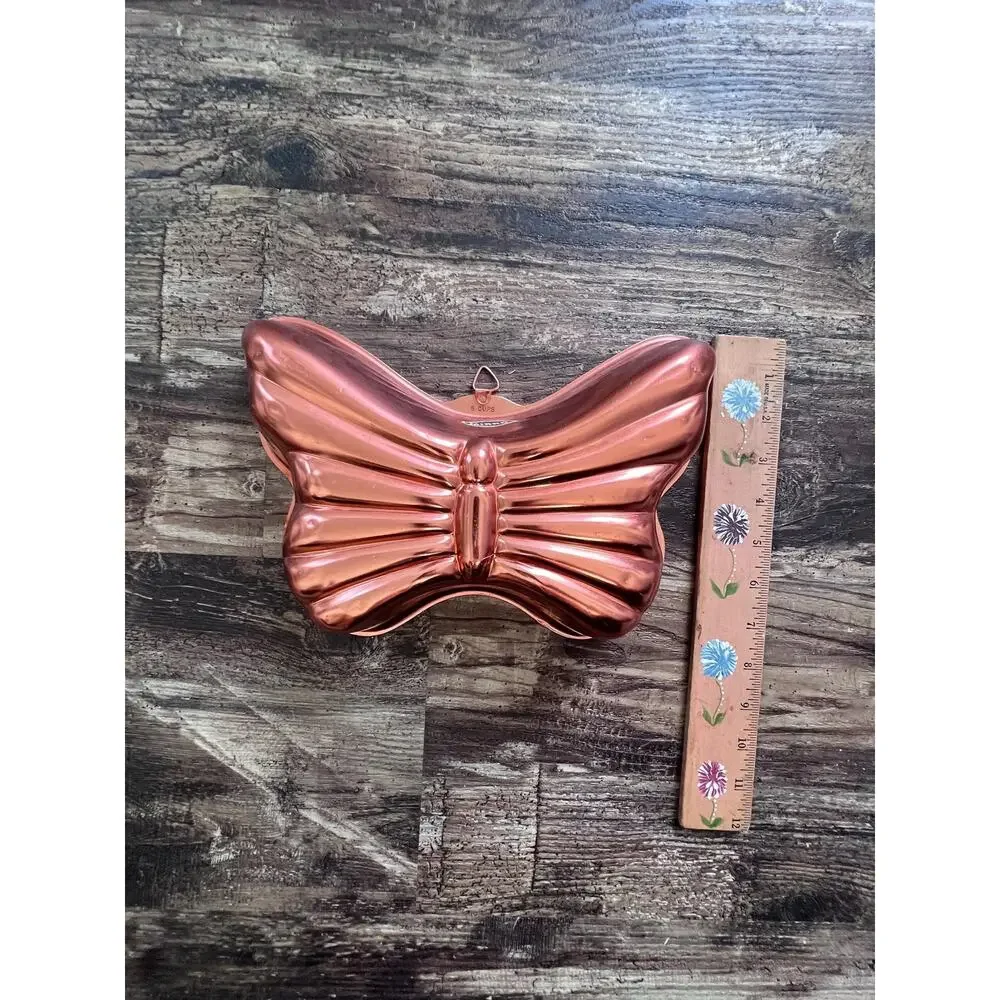 Vintage Mirro Butterfly Mold | Copper-Tone Aluminum Jell-O Pan | MCM Decor